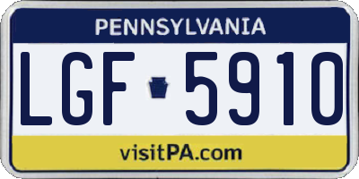 PA license plate LGF5910