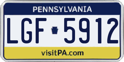 PA license plate LGF5912