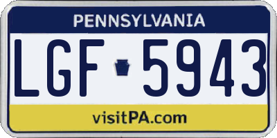 PA license plate LGF5943