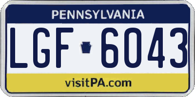 PA license plate LGF6043
