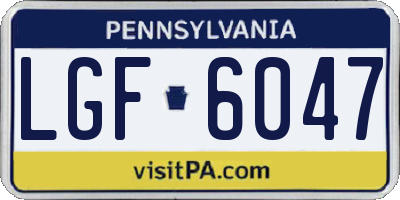 PA license plate LGF6047