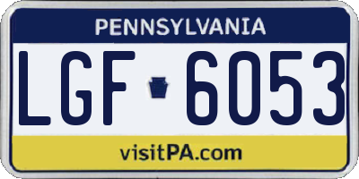 PA license plate LGF6053