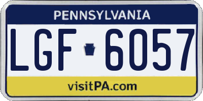 PA license plate LGF6057