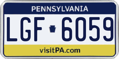 PA license plate LGF6059
