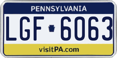 PA license plate LGF6063