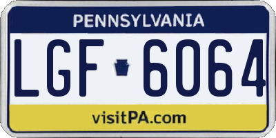 PA license plate LGF6064
