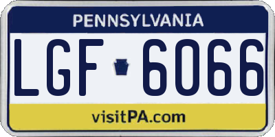 PA license plate LGF6066