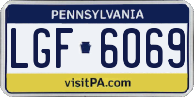 PA license plate LGF6069