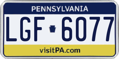 PA license plate LGF6077