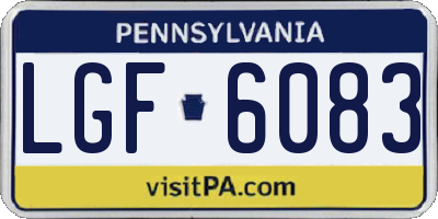 PA license plate LGF6083