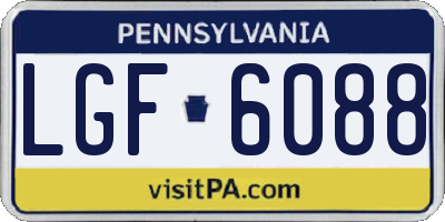PA license plate LGF6088