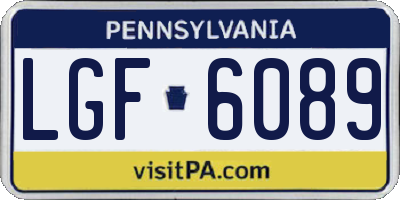 PA license plate LGF6089