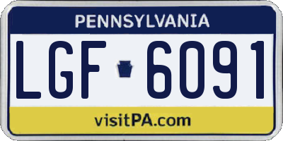 PA license plate LGF6091