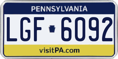 PA license plate LGF6092