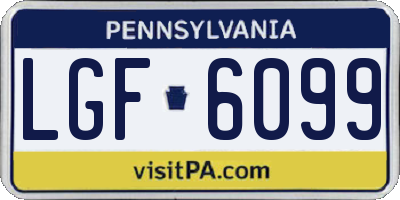 PA license plate LGF6099