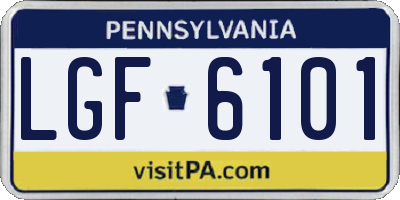 PA license plate LGF6101