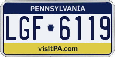 PA license plate LGF6119
