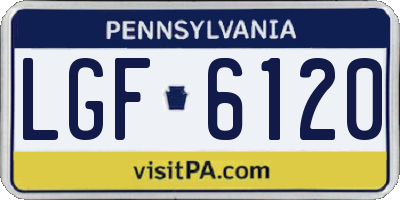 PA license plate LGF6120