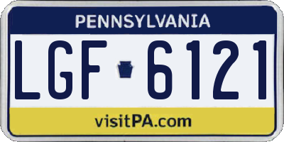 PA license plate LGF6121