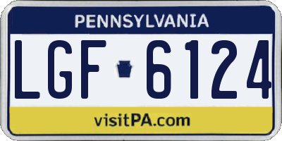 PA license plate LGF6124