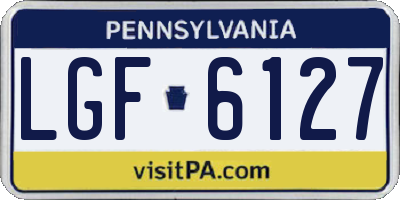 PA license plate LGF6127