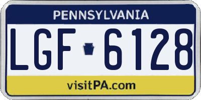 PA license plate LGF6128