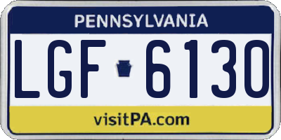 PA license plate LGF6130
