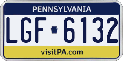 PA license plate LGF6132