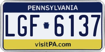 PA license plate LGF6137