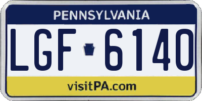 PA license plate LGF6140