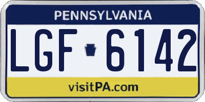 PA license plate LGF6142