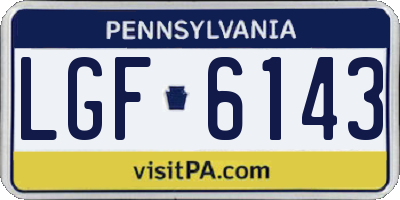 PA license plate LGF6143