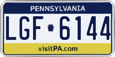 PA license plate LGF6144