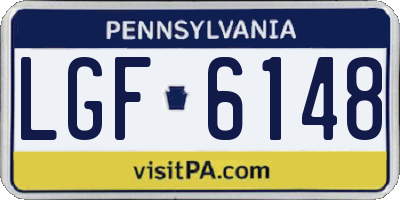 PA license plate LGF6148