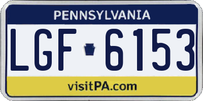 PA license plate LGF6153
