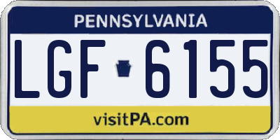 PA license plate LGF6155