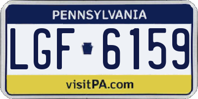 PA license plate LGF6159