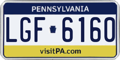 PA license plate LGF6160