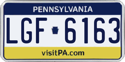PA license plate LGF6163