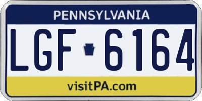 PA license plate LGF6164