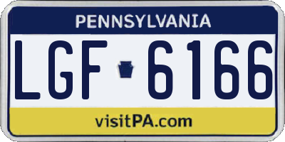 PA license plate LGF6166