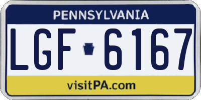 PA license plate LGF6167