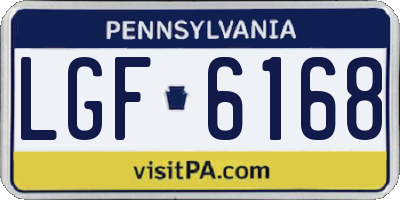PA license plate LGF6168