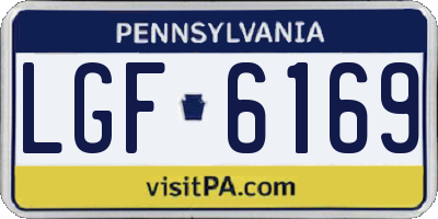PA license plate LGF6169