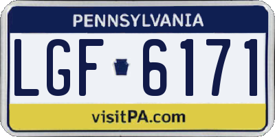 PA license plate LGF6171