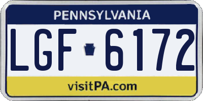 PA license plate LGF6172