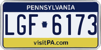 PA license plate LGF6173