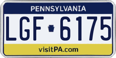 PA license plate LGF6175