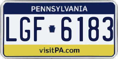 PA license plate LGF6183