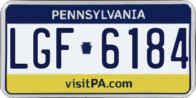 PA license plate LGF6184